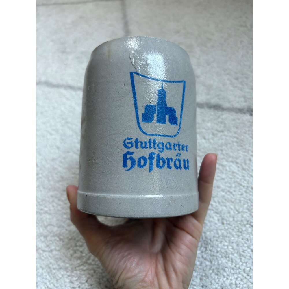 Vintage Stuttgarter Hofbräu German Beer Stein Stoneware Oktoberfest Collectible